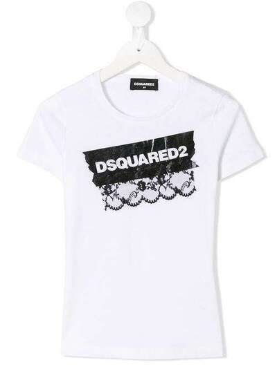 Dsquared2 Kids футболка с кружевным логотипом DQ03CMD00A8