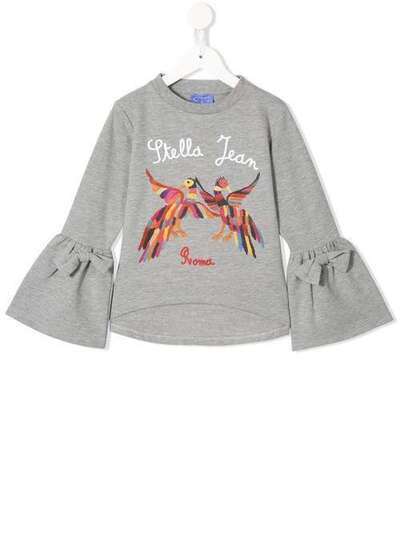 Stella Jean Kids футболка с вышивкой и рукавами-колокол FE192289