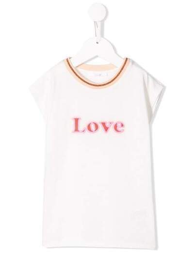 Chloé Kids футболка с принтом Love C15A61117