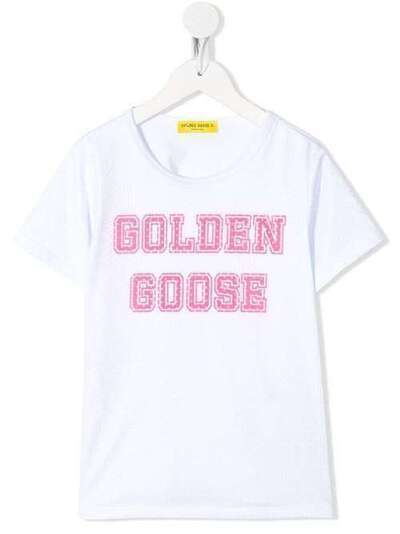 Golden Goose Kids футболка с логотипом и перфорацией G36KP024