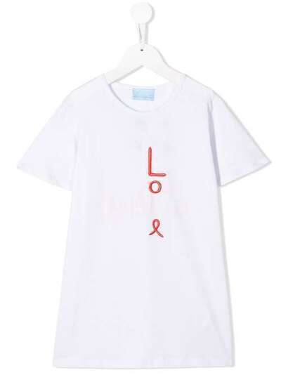 LANVIN Enfant футболка с вышитым логотипом 4K8531KA060