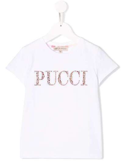 Emilio Pucci Junior футболка с логотипом и пайетками ZK8001ZA060G