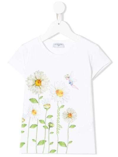 Monnalisa футболка с цветочным принтом 193601S13000