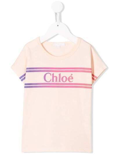 Chloé Kids футболка с короткими рукавами и градиентным логотипом C15A9444B