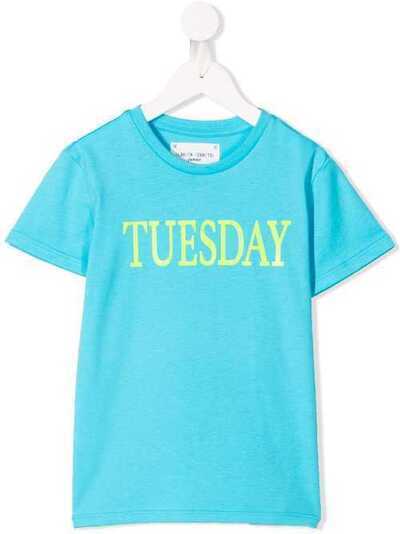 Alberta Ferretti Kids футболка с принтом 'Tuesday' 19295