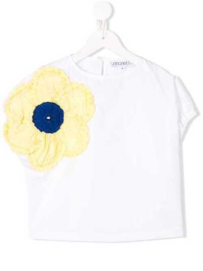 Simonetta футболка с цветочной вышивкой 1M5091MC450