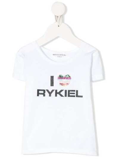 SONIA RYKIEL ENFANT футболка с декорированным логотипом 20S1TS07