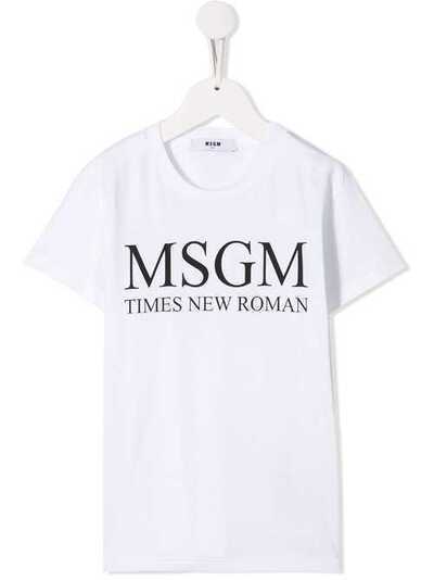 Msgm Kids футболка Times New Roman 20263