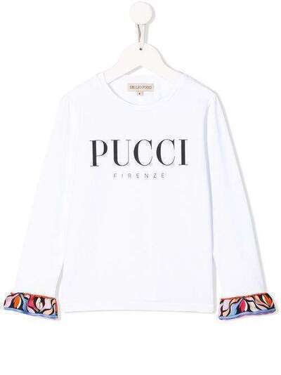 Emilio Pucci Junior рубашка с контрастными манжетами 9M8040MC960