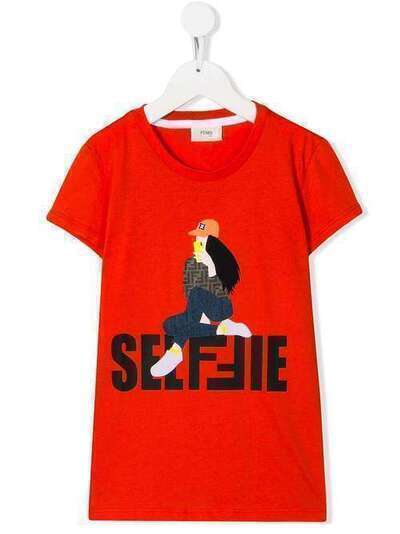 Fendi Kids футболка с принтом Selfie JFI1677AJ