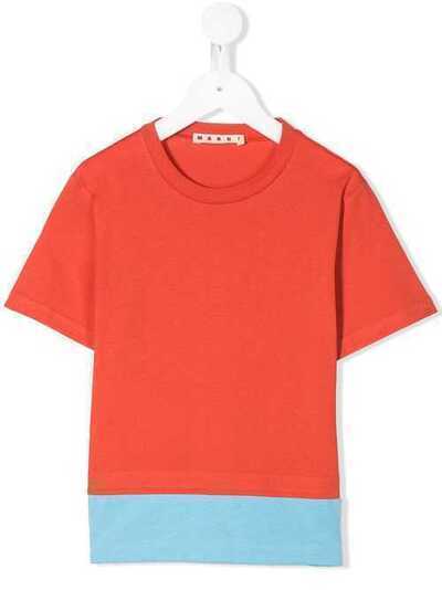 Marni Kids футболка свободного кроя с контрастным подолом N1M00C7MT141F0M420