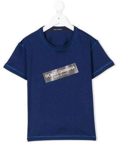 Dolce & Gabbana Kids футболка с заплаткой с логотипом L4JT6LG7MZP