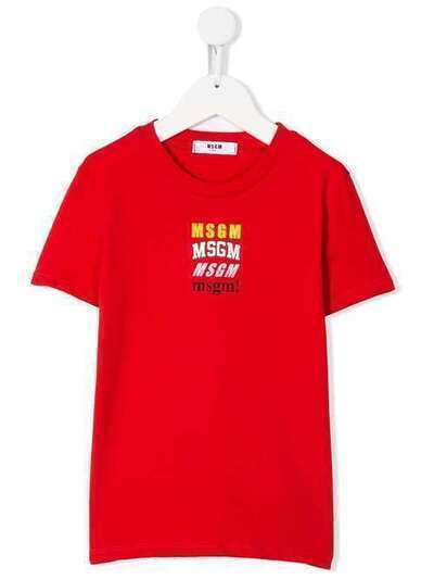 Msgm Kids футболка с круглым вырезом и логотипом 22353