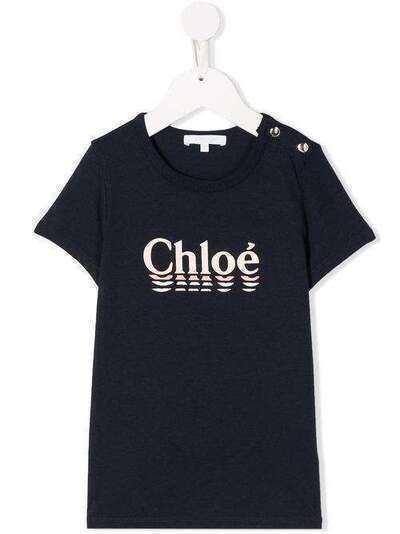 Chloé Kids футболка с пуговицами и логотипом C15B15849