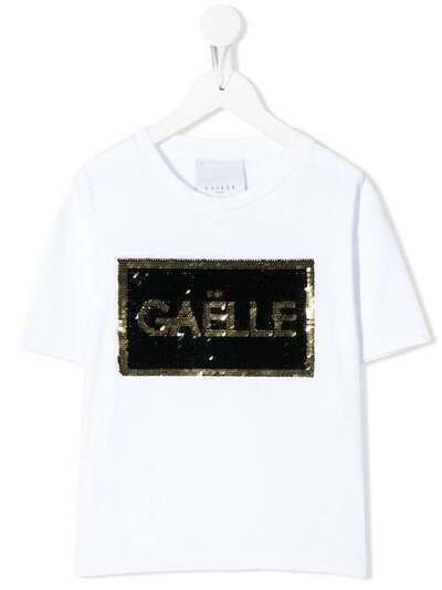 Gaelle Paris Kids футболка с логотипом из пайеток 2746M0260