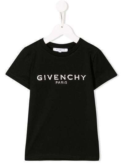 Givenchy Kids футболка с контрастным логотипом H2514709B