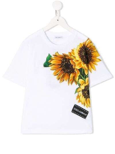 Dolce & Gabbana Kids футболка с цветочным принтом L5JTAZG7TTI