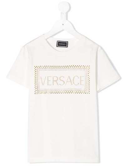 Young Versace футболка с декорированным логотипом YC000280YA000792