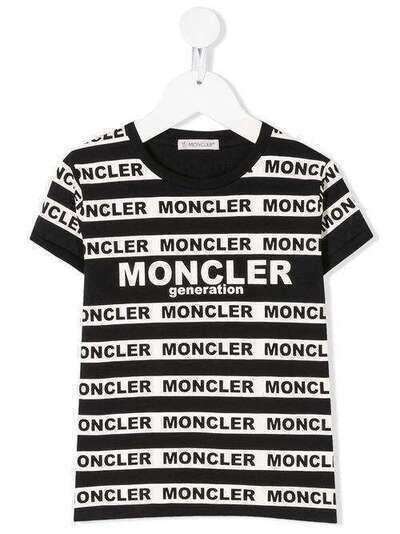 Moncler Kids полосатая футболка с логотипом 8C708108790A