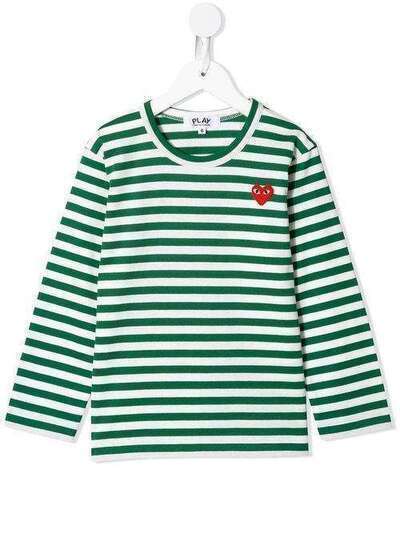 Comme Des Garçons Play Kids футболка с вышитым логотипом AZT663100