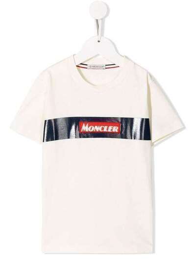 Moncler Kids футболка с нашивкой-логотипом 802665083092