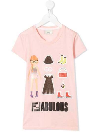Fendi Kids футболка с принтом Fabulous JFI1907AJ
