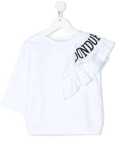 Dondup Kids футболка с оборками и логотипом YF055FY0011M