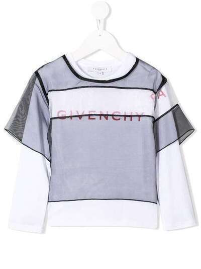 Givenchy Kids ярусная сетчатая футболка H18006M41