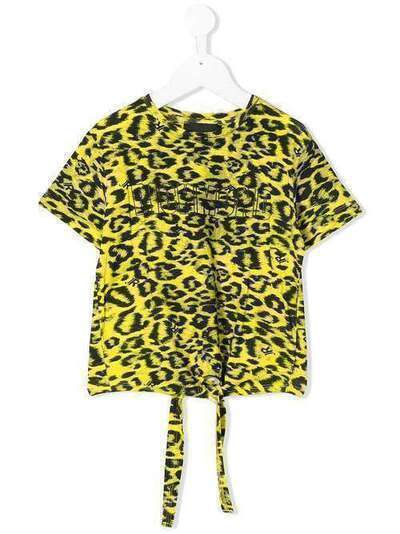 John Richmond Junior футболка с леопардовым принтом RGP20211TSOF