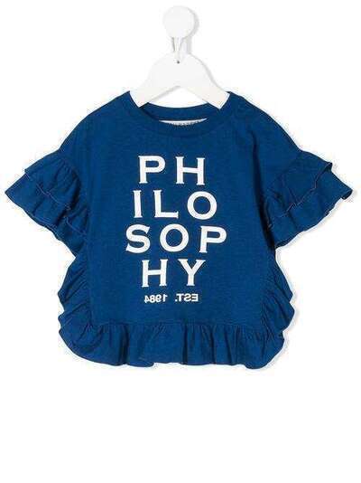 Philosophy Di Lorenzo Serafini Kids футболка с оборками и логотипом PJTS32JE138VH022