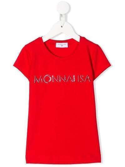 Monnalisa футболка с декорированным логотипом 175TSH5201