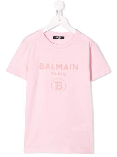 Balmain Kids crew neck logo printed T-shirt 6M8801MX030