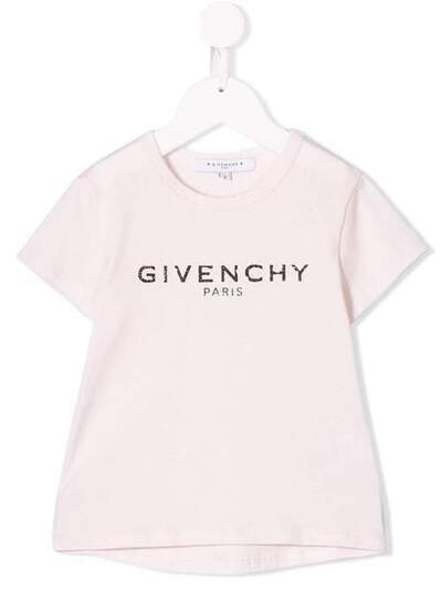 Givenchy Kids футболка с логотипом и эффектом потертости H1508745S