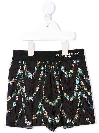 Givenchy Kids плиссированная юбка с цветочным узором H14079Z40