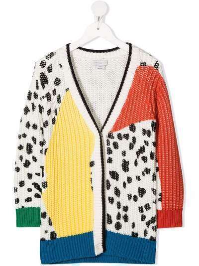 Stella McCartney Kids кардиган Dalmatian в стиле колор-блок