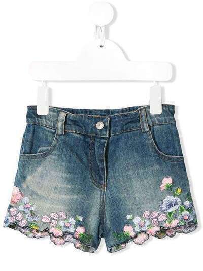 Lapin House джинсовые шорты с цветочной вышивкой 91E4550