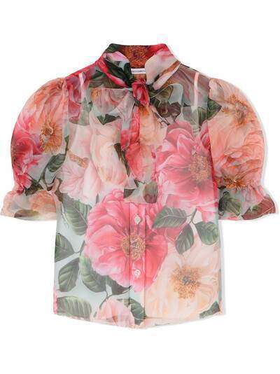 Dolce & Gabbana Kids рубашка с цветочным принтом