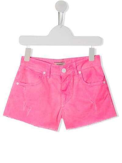 Pinko Kids джинсовые шорты с эффектом потертости 24425