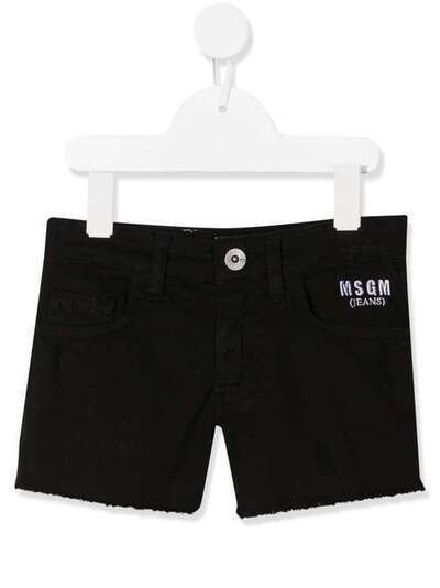 Msgm Kids джинсовые шорты с вышитым логотипом 22382110