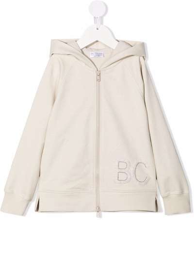 Brunello Cucinelli Kids худи на молнии с вышитым логотипом