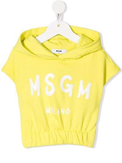 MSGM Kids укороченное худи с логотипом