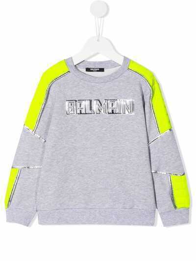 Balmain Kids толстовка со вставками и логотипом