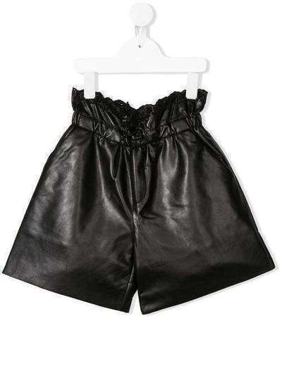Philosophy Di Lorenzo Serafini Kids paperbag-waist faux-leather shorts PJBE17PE48