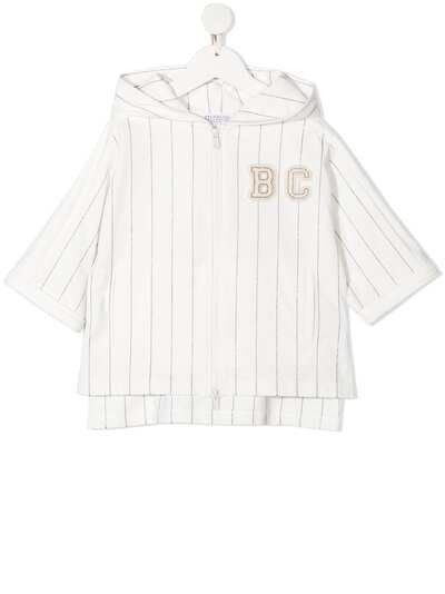 Brunello Cucinelli Kids худи на молнии с нашивкой-логотипом