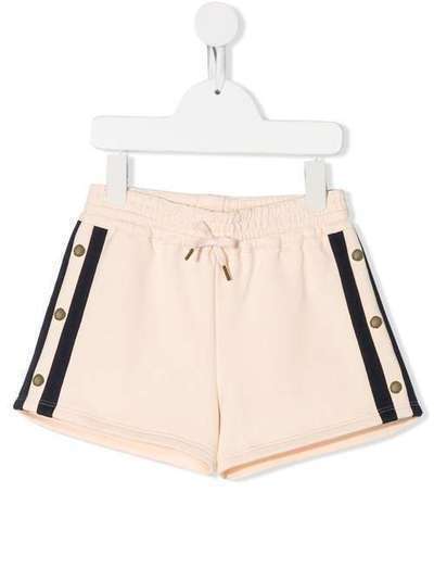 Chloé Kids шорты с кулиской и контрастными полосками C1462044B