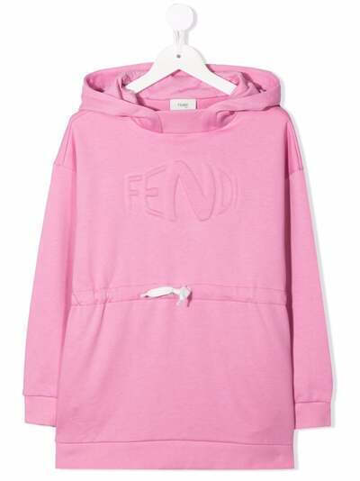 Fendi Kids худи с кулиской и тисненым логотипом