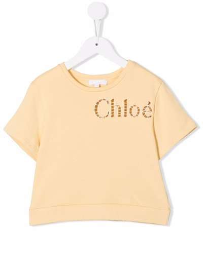 Chloé Kids топ с вышитым логотипом