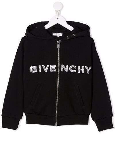 Givenchy Kids худи на молнии с вышитым логотипом