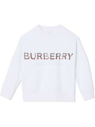 Burberry Kids толстовка с вышитым логотипом и круглым вырезом