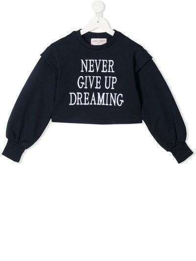 Alberta Ferretti Kids толстовка Never Give Up Dreaming